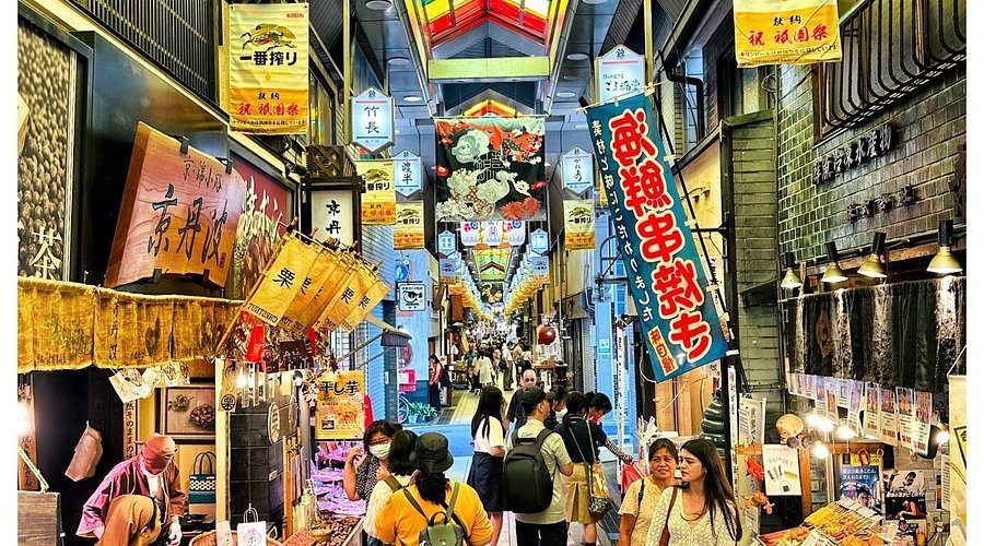 Nishiki Market Kyoto covered arcade stalls