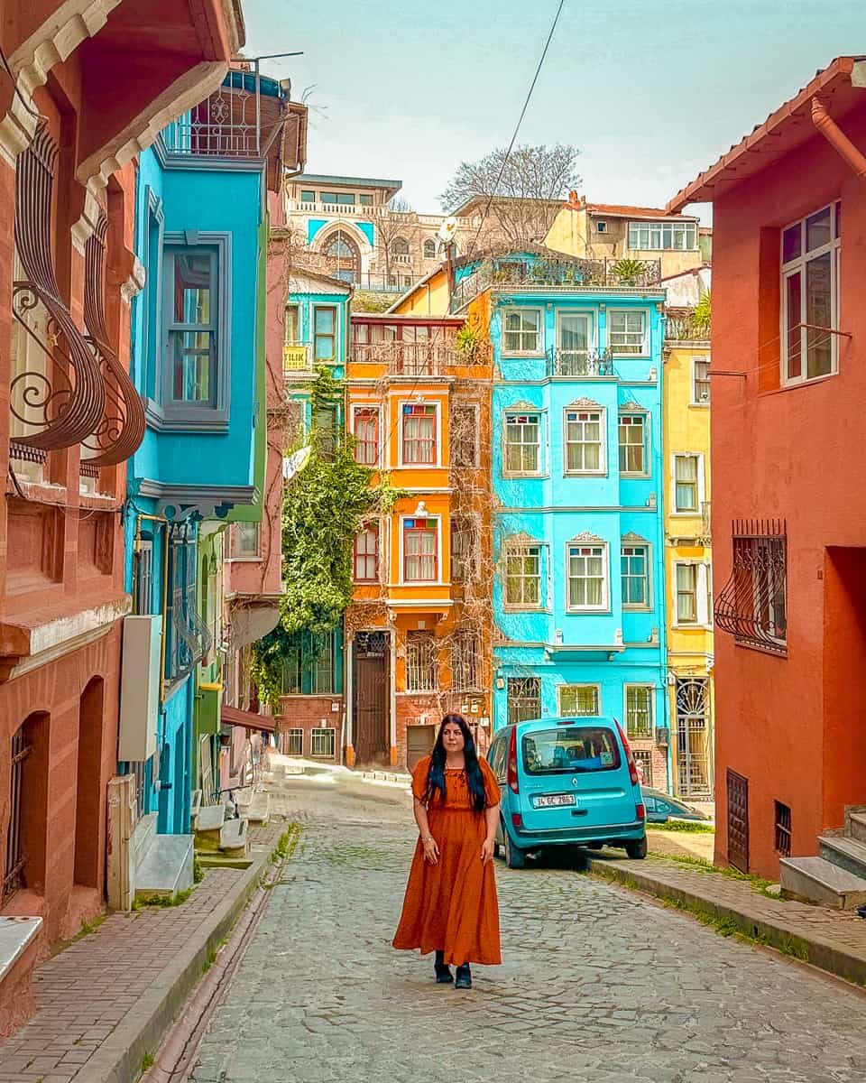 Balat colourful houses Istanbul street