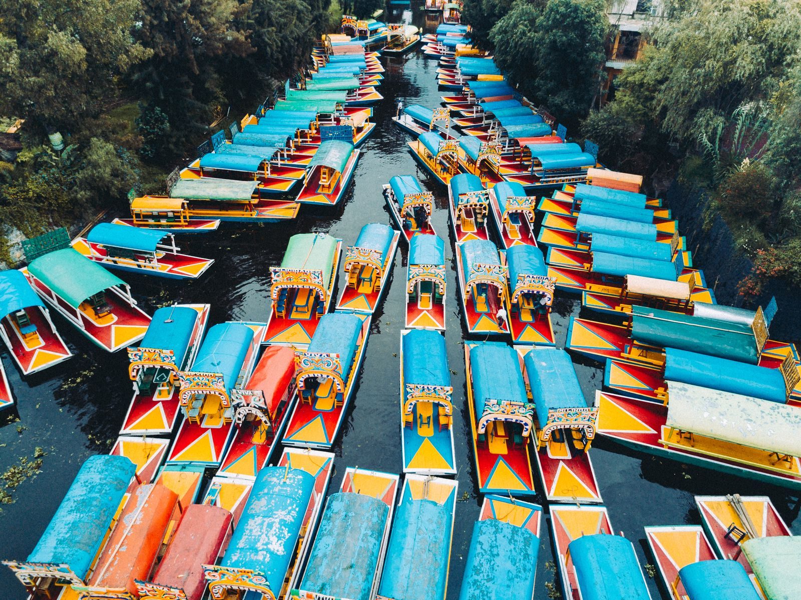 Xochimilco colorful boats