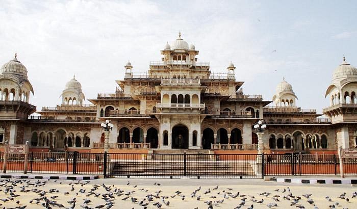 Albert Hall Museum Jaipur exterior facade Ram Niwas garden