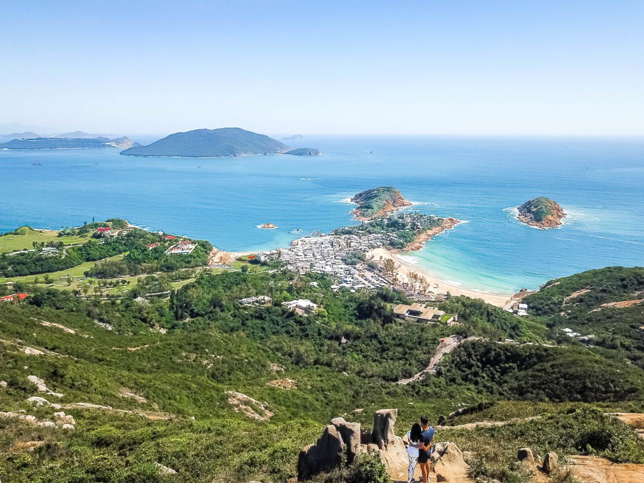 The view down to Shek O and the sea from the Dragon’s Back ridge trail