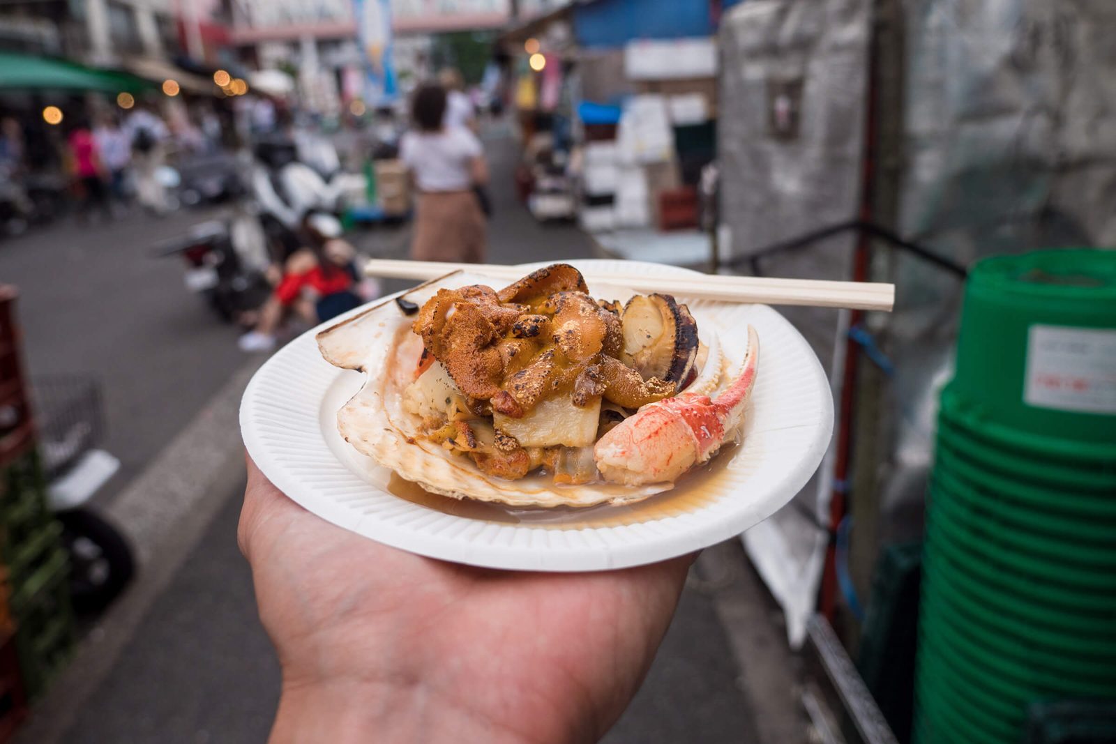 Tsukiji outer market Tokyo food stalls