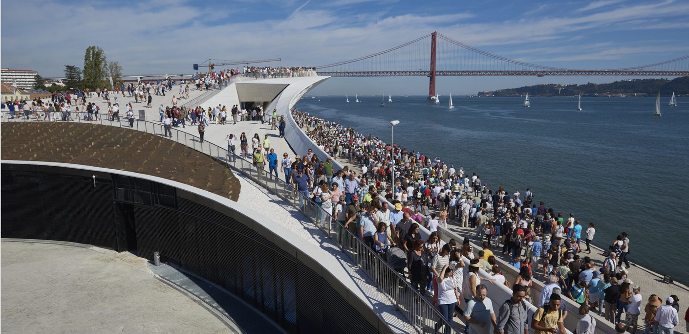 MAAT museum wave building Lisbon river