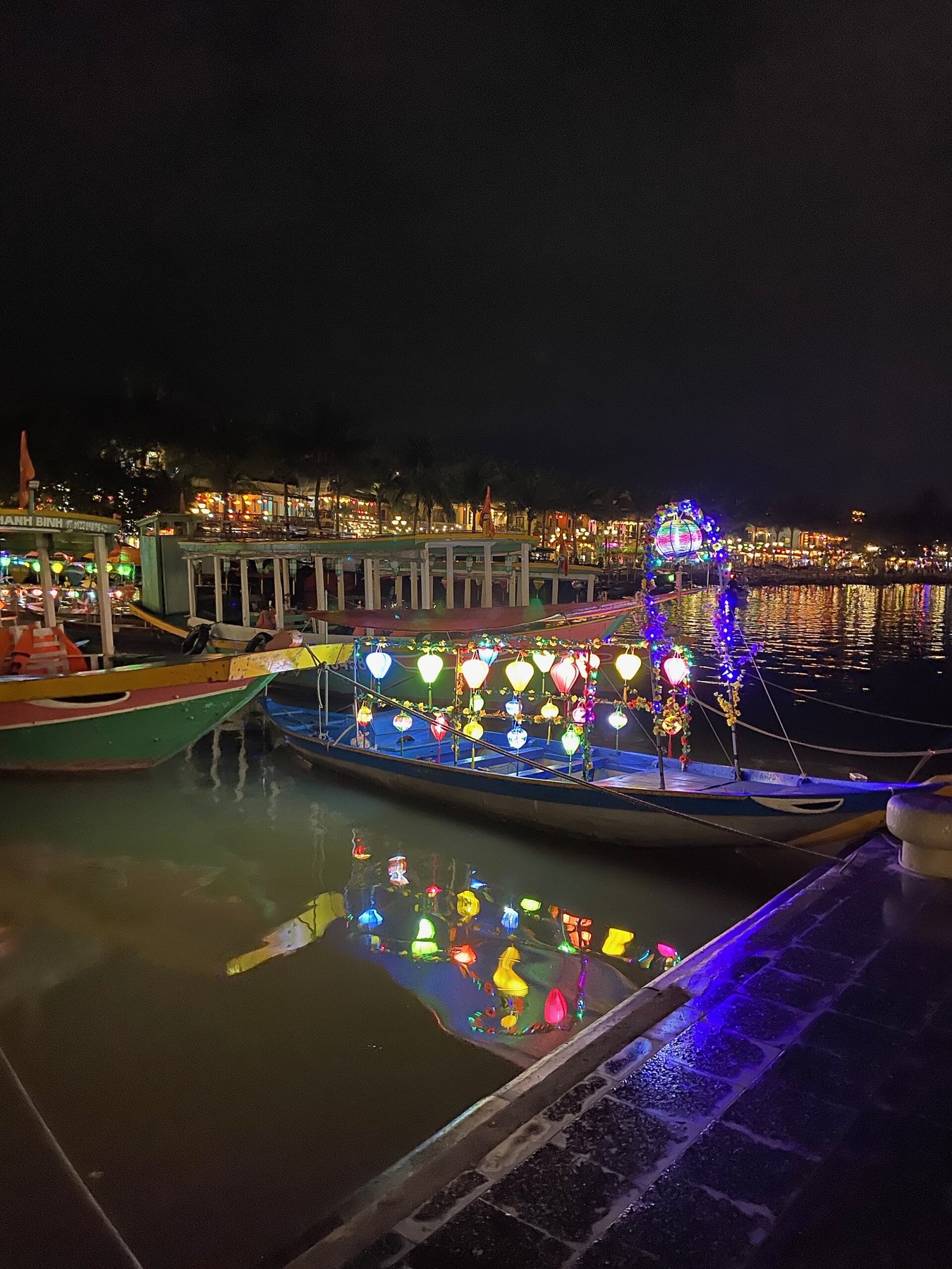 Hoi An lantern boats Hoai River night