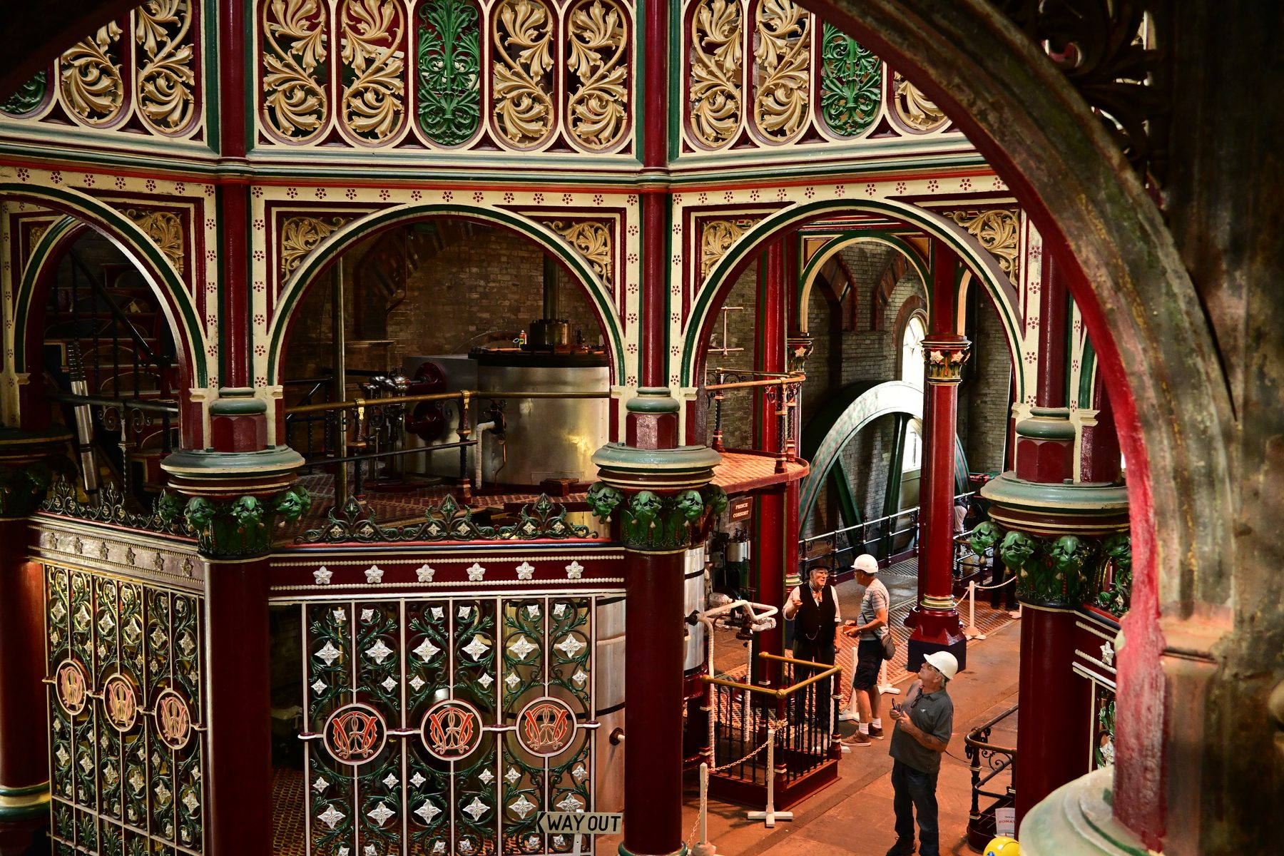 The ornate Victorian cast-iron interior of Crossness Pumping Station, London