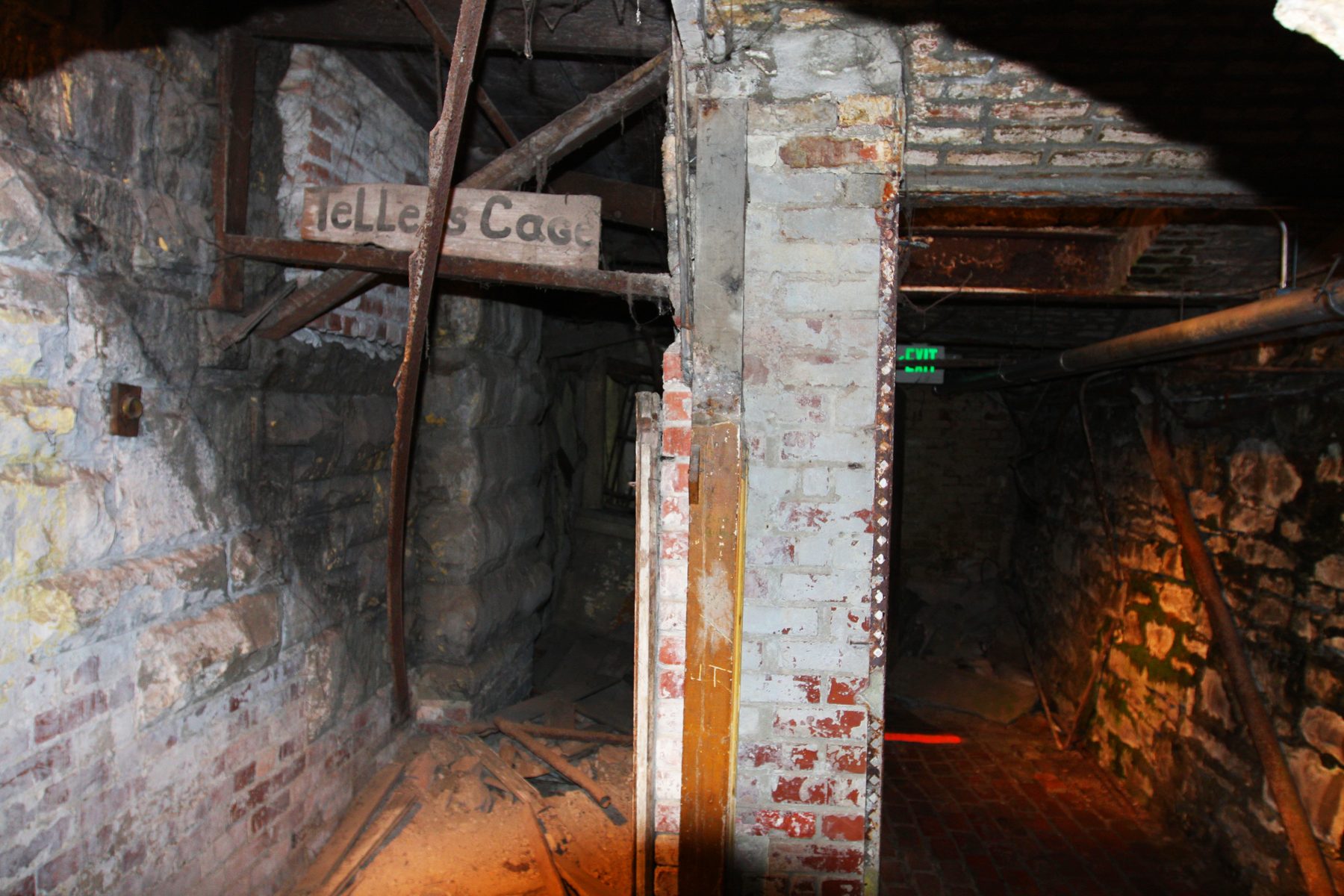 A brick passage at the old street level on the Seattle Underground Tour